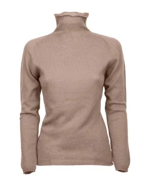 Women's Ultralight Cashmere Raglan Turtleneck Taupe