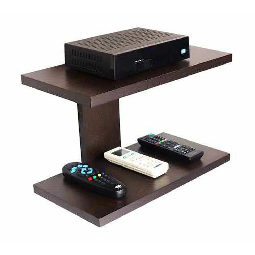 Wood Wall Mounted Set Top Box Stand in Flowery Wenge Color