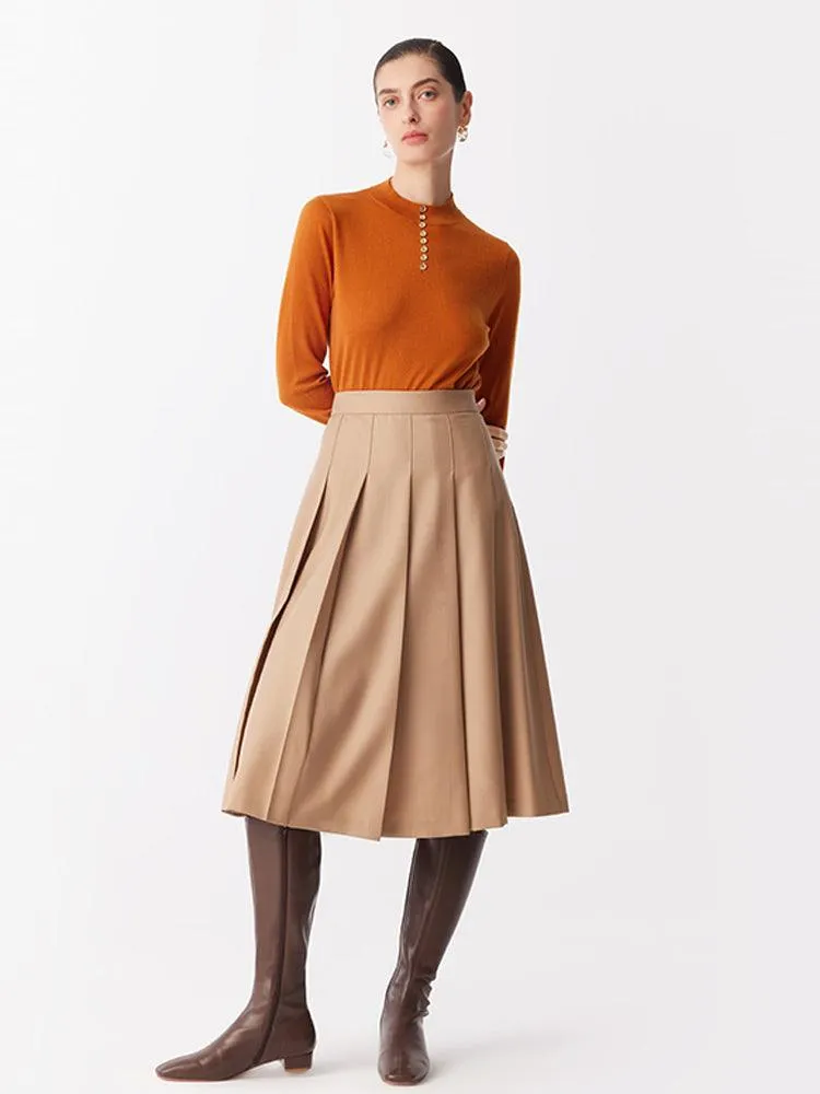 Worsted Woolen Pleated Skirt