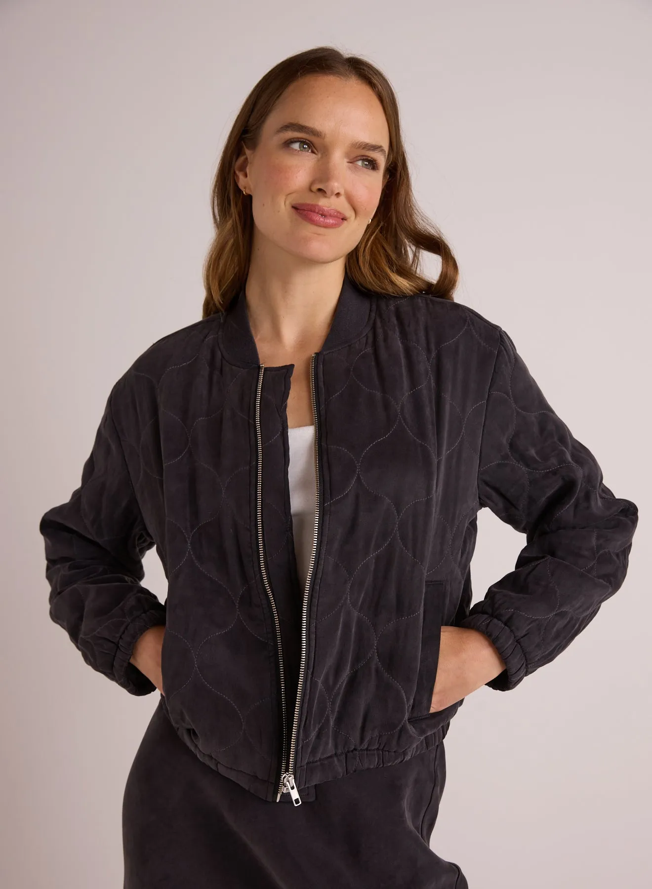 Wynter Quilted Bomber - Black