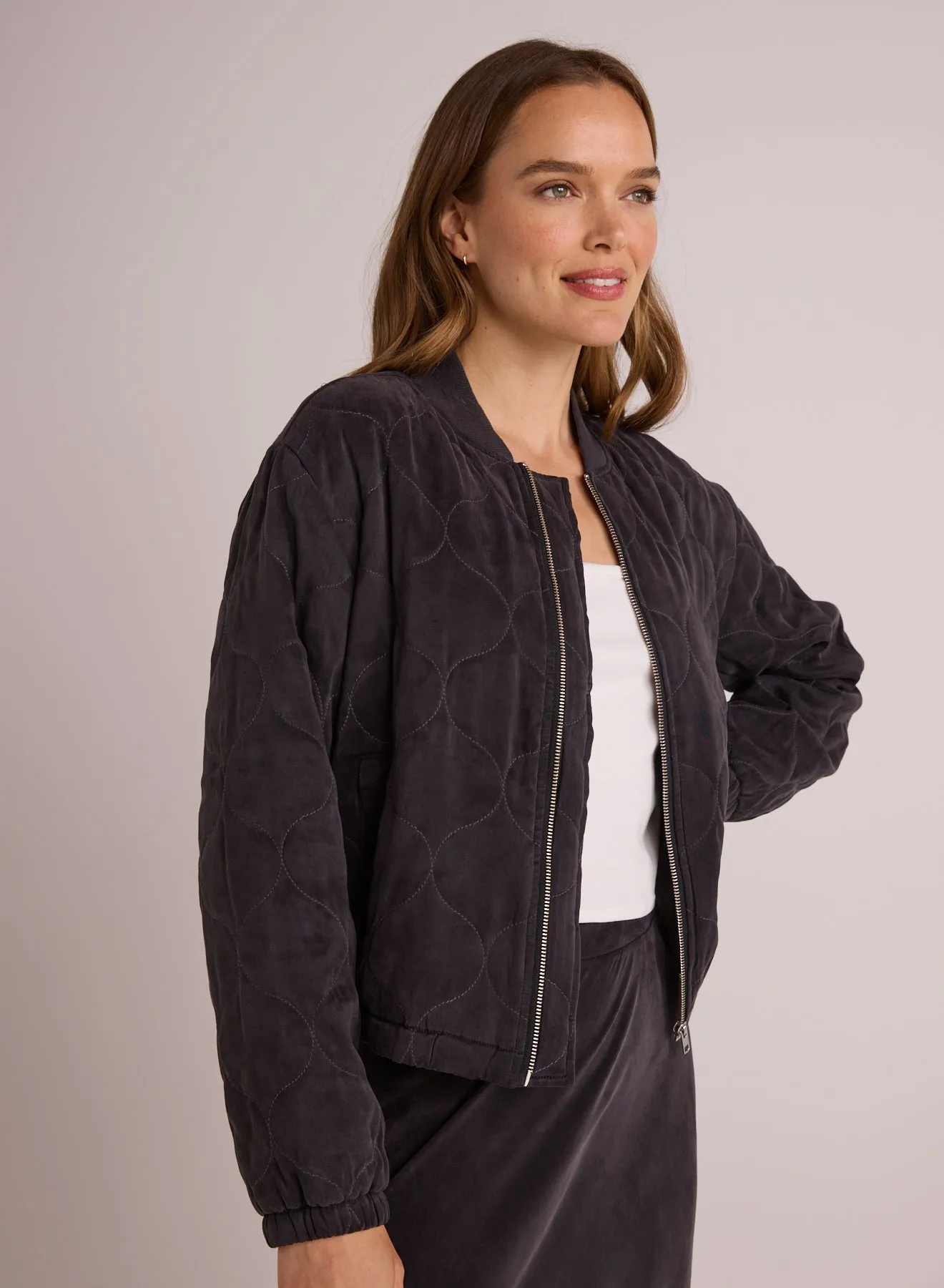 Wynter Quilted Bomber - Black