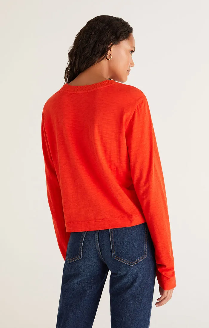 Z Supply Lupita Long Sleeve Crop Top